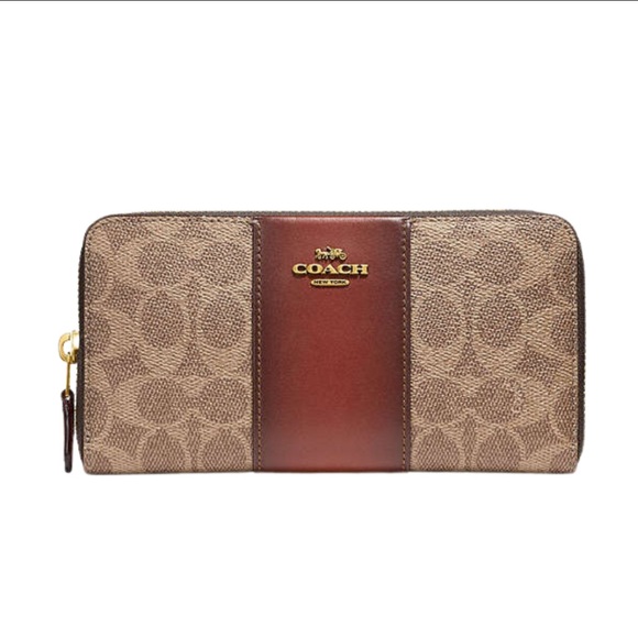 NWT Coach Tan and Brown Canvas Wallet - Picture 1 of 4
